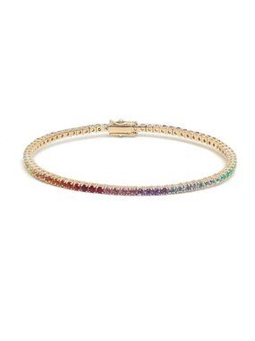 Ruby Rainbow Diamond 14K (Custom) Yellow Gold Gemstone Bracelet
